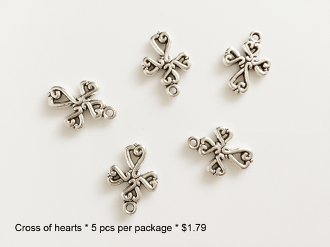 Cross of Hearts Charms - CraftChameleon
