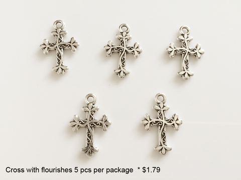 Cross with Flourishes Charms - CraftChameleon

