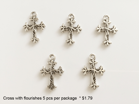 Cross with Flourishes Charms - CraftChameleon