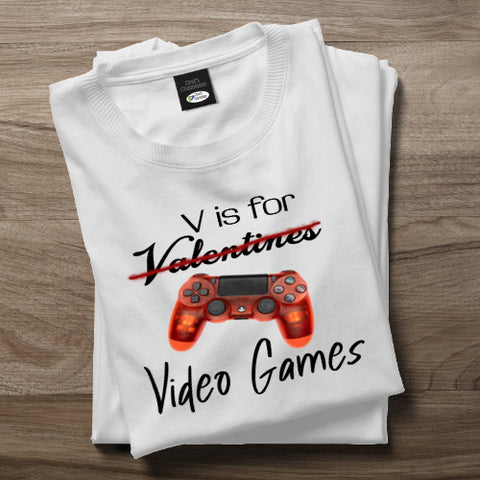 V is for Valentine Video Games Digital Sublimation Design