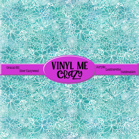 Watercolor Succulents by VMC ~ Vinyl, Leatherette, HTV, Acrylic, Sublimation