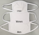 Polyester Sublimation Mask - 3 Sizes Plus Sublimation Print or Digital Print