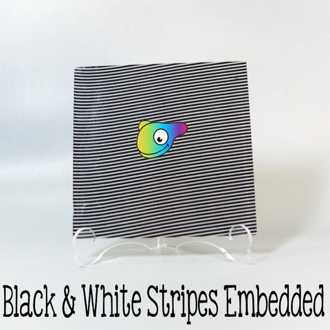 Black and White Stripe Embedded Acrylic Sheets ~ Multiple Sizes