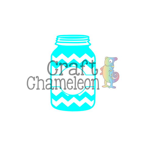 Chevron Mason Jar Digital Design - CraftChameleon