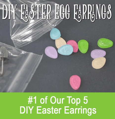 DIY Easter Egg Blank Acrylic Glitter Earrings ~ Set of 5