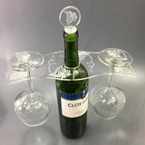 Elegant Acrylic Wine Bottle Caddy or Butler for 2 Wine Glasses - CraftChameleon