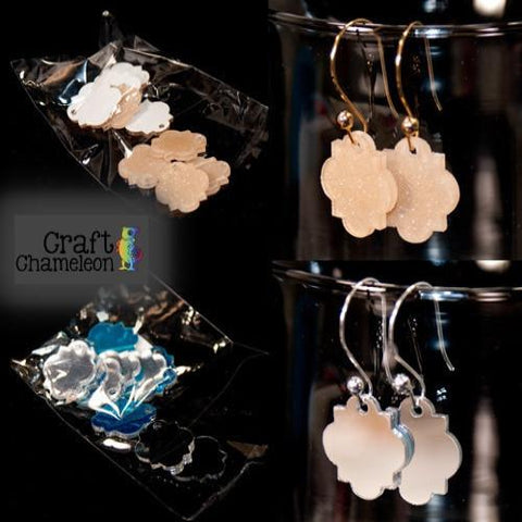 Set of 10 ~ Moroccan Quatrefoil Acrylic Charm Shape for Earrings - CraftChameleon
 - 1