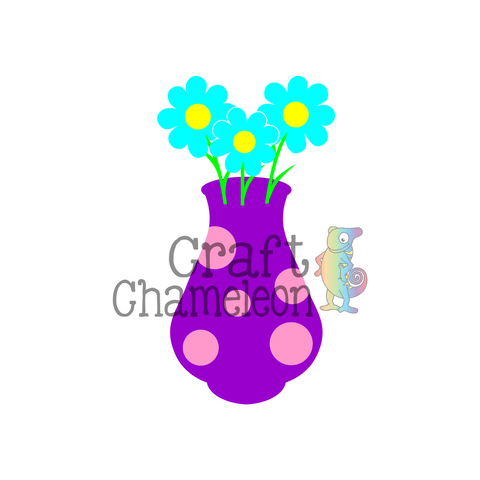 Flower Vase Digital Design - CraftChameleon