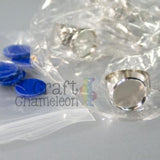 Set of 5 ~ Adjustable Ring Blanks with Acrylic Discs DIY Kits - CraftChameleon
 - 2