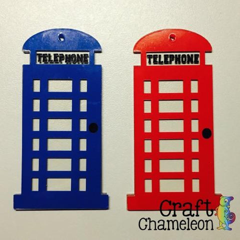 British Phone Booth Acrylic Shape - CraftChameleon
 - 1