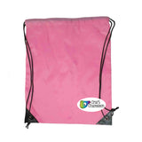 Poly Drawstring Bag - Pull String Backpack - Pink