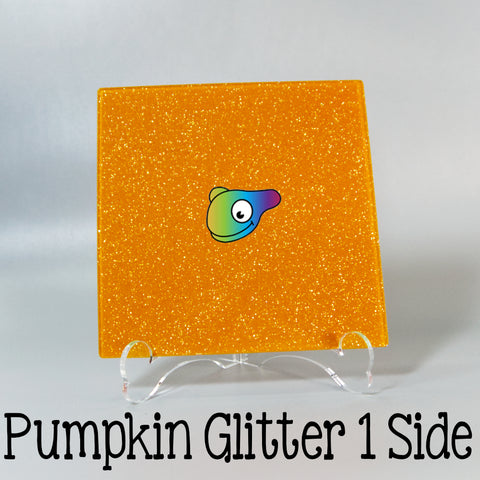 Pumpkin Glitter 1 Side Acrylic Sheets ~ Multiple Sizes