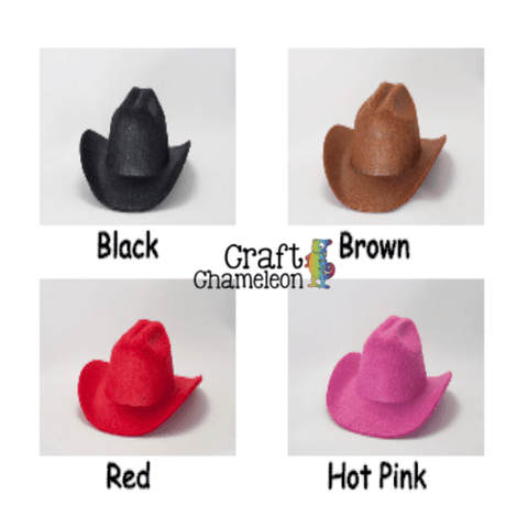 Set of 5 ~ Mini Felt Cowboy Hats - CraftChameleon

