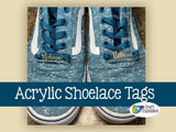 Blank Acrylic Shoelace Tags, Shoe Lace Charms ~ 20 Pieces