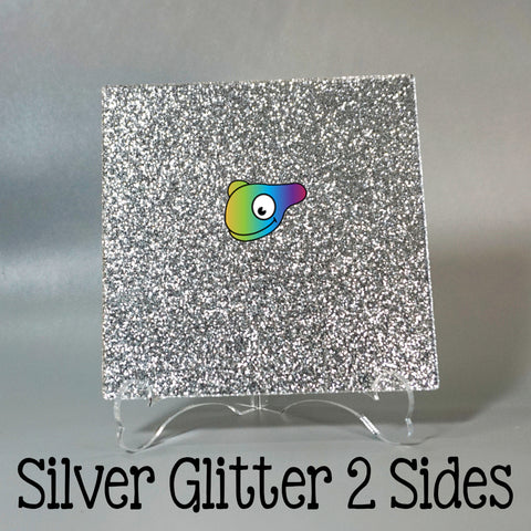 Silver Glitter 2 Sided Acrylic Sheets ~ Multiple Sizes