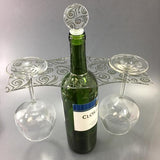 Elegant Acrylic Wine Bottle Caddy or Butler for 2 Wine Glasses - CraftChameleon