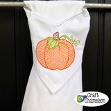 In the Hoop Towel V with Sketch Pumpkins Digital Design Only