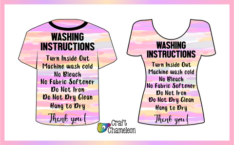 Care Instructions for Shirts Design Only
