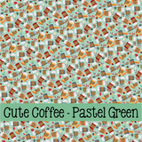 Cute Coffee ~ Leon's Pattern ~ Vinyl, Leatherette, HTV, Acrylic, Sublimation