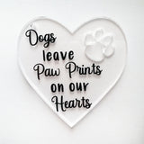 Heart with Paw Print Cutout Acrylic Blank Shape