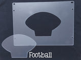 Light Base Shapes Plastic Template for Etching ~ Multiple Styles - Football