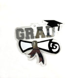 Acrylic blanks for keychain or key ring with free cut files for Grad with gard cap mortar board and diploma