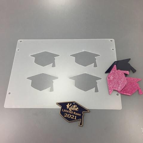 Graduation Cap Plastic Template for Etching - CraftChameleon