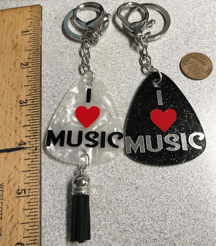Guitar Pick Acrylic Shape ~ Multiple Sizes ~ Key Chain Bracelet Necklace Earrings - CraftChameleon