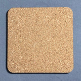 Square Sublimatable Hardboard Cork Backed Coaster