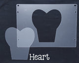 Light Base Shapes Plastic Template for Etching ~ Multiple Styles - Heart