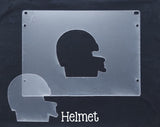 Light Base Shapes Plastic Template for Etching ~ Multiple Styles - Football Helmet