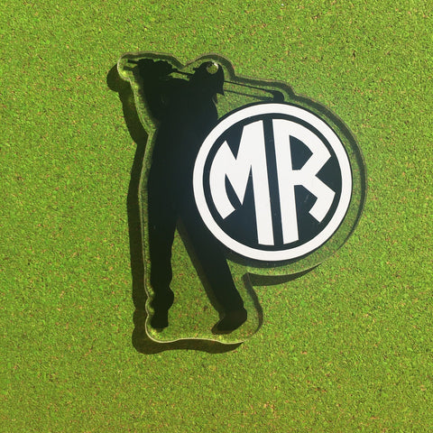 Golfer Silhouette Monogram Shaped Acrylic - CraftChameleon
 - 1