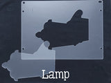 Light Base Shapes Plastic Template for Etching ~ Multiple Styles - Lamp