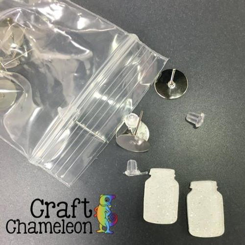 Mason Jar DIY Earrings - 40+ colors and finishes - Hypoallergenic Silver Tone Posts- Sold in Sets of 6 - CraftChameleon
 - 1