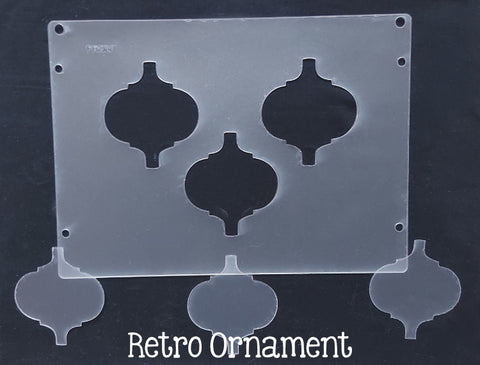 Retro Christmas Ornament Template for Etching