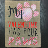Valentine has Four Paws Wordart Digital Design